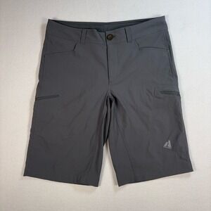 Eddie Bauer First Ascent 12" Shorts Men's 34 Gray Zip Cargo Hiking Outdoor 0650